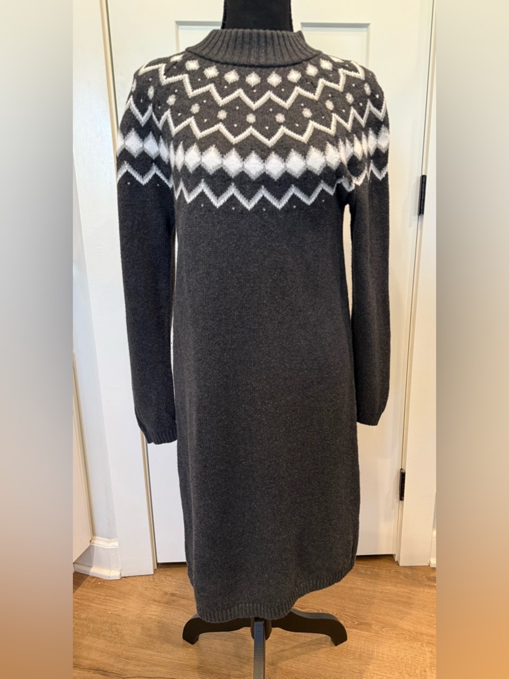 J.Crew Factory size small long sleeve Fair Isle mock neck sweater dress